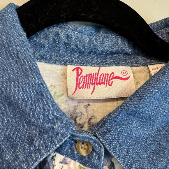 Pennylane Vintage Button Down Shirt Floral Cottagecore Costal Cowgirl Western L - Picture 6 of 7